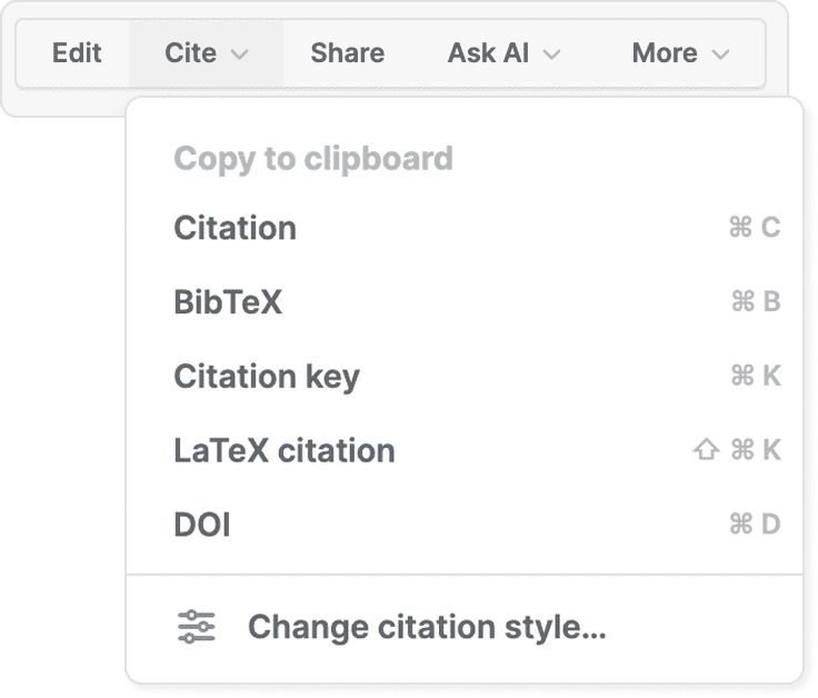 Copy citations to clipboard